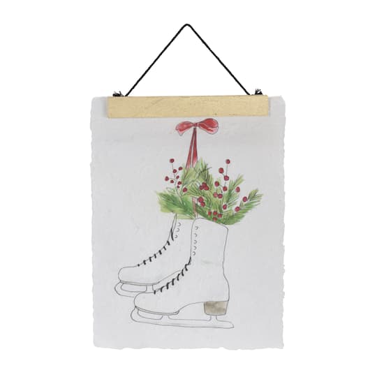 Melrose 12" x 16" Christmas Tree & Ice Skate Holiday Banner Set